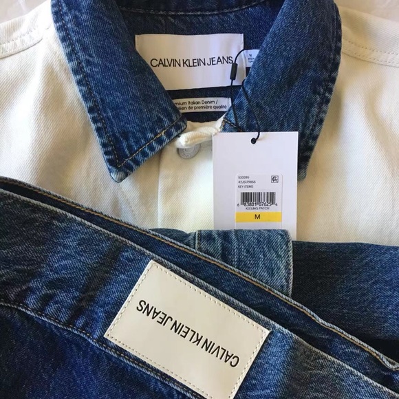 Calvin Klein Trucker Jacket Premium Italian Denim NWT - Picture 5 of 9